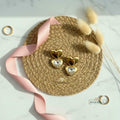 Golden Heart Crystal Statement Earrings