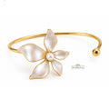 Golden Mother-Pearl Open Cuff Bracelet