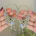 White Kundan Ethnic Earcuffs