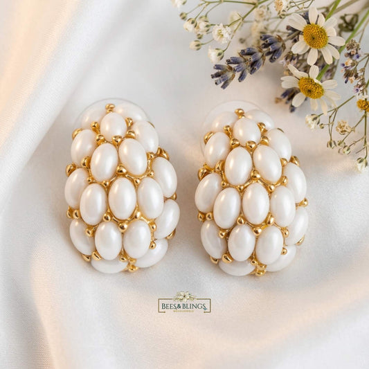 White Pearl Teardrop Earrings