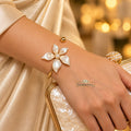 Golden Mother-Pearl Open Cuff Bracelet