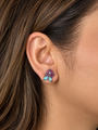 Wine Gunmetal Statement Floral EarCuff