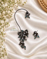 Wine Gunmetal Statement Floral EarCuff