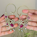 White Kundan Ethnic Earcuffs